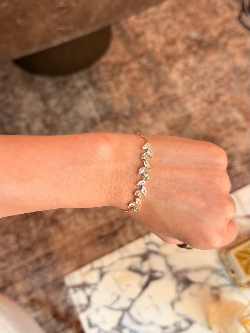 Bryan Anthonys One By One Crystal Bracelet — Gold NWT